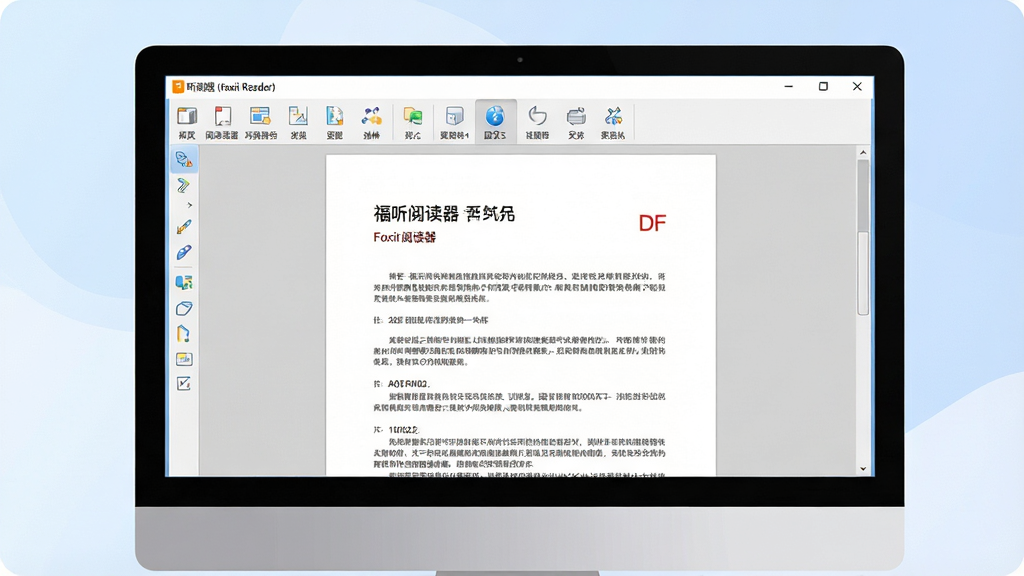 һ�Ÿ����Ʒչʾͼ�������ǡ�����Ķ�����Foxit Reader���������ڵ�����Ļ�ϵ����н��棬�����д���һ���Ű澫����PDF�ĵ���������ͼ�������ɼ������ֲ��õ�����Ļ���У���Χ����͵�ǳ��ɫ���䱳����׺������ִ���Լ��ϸ����ͻ��������������������������Ű棬���ʸɾ��������޶���Ԫ�ء�