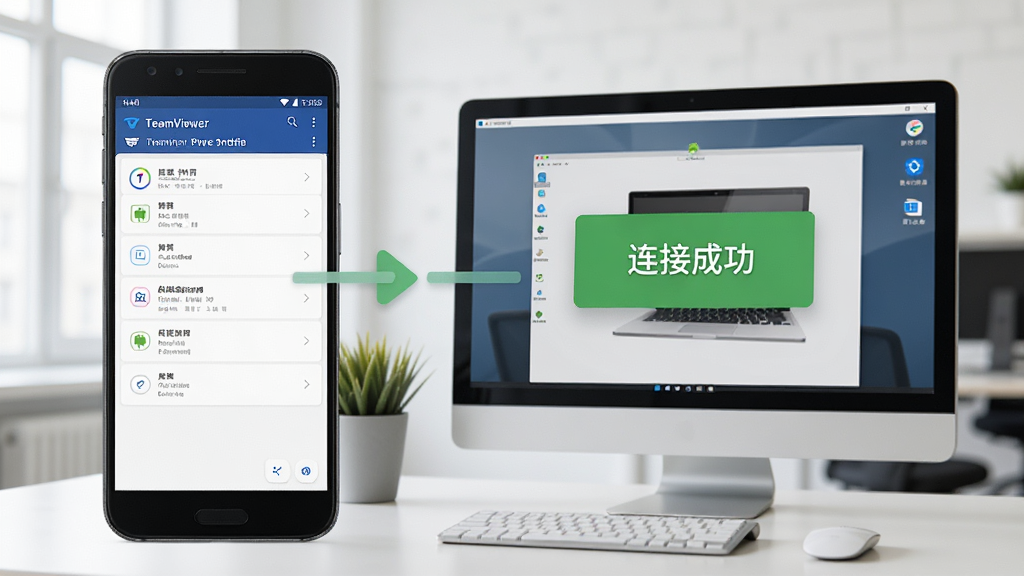 һ��չʾTeamViewer��׿�����ֻ��͵��Լ����ӵ�ʾ��ͼ������Ϊ���İ칫�һ������ֻ���Ļ��ʾTeamViewer�����棬������Ļ��ʾԶ�����滭�棬��������һ�����Եġ����ӳɹ�����ʾ��ͼƬ���Ϊдʵ��Ӱ������������ϸ��������