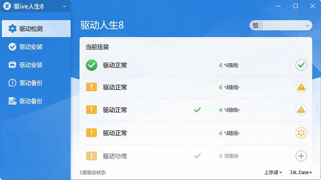 һ�Ÿ���ĵ��������ͼ����ʾ��������8���������棬������Ƽ���ִ�����๦���б�����������⡢������װ���������ݵ�ѡ���������չʾ��ǰ����Ӳ������״̬����ɫ�Թ���ʾ������������ɫ��̾�ű�ʾ�����쳣������ɫ������ɫ�Ͱ�ɫΪ������������������ϸ�壬�ɾ��޶���Ԫ�أ����ֱ�ע����������8��