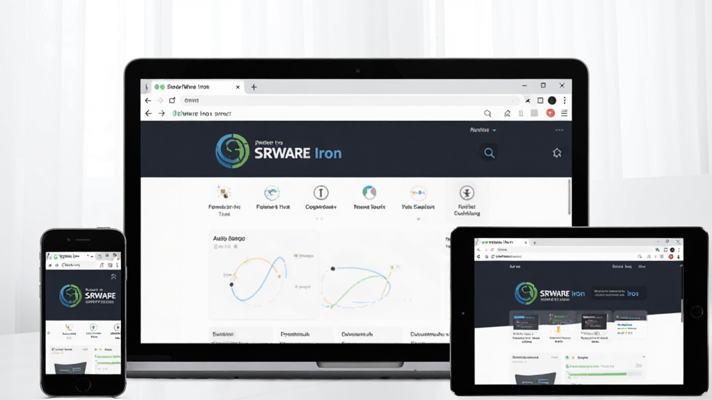 һ��չʾSRWare Iron�������ƽ̨�豸ʹ�õ�ͼƬ������������һ���ʼǱ�������Ļ��ʾSRWare Iron����������棬���·���һ���ֻ�ͬ����ʾ������������·���һ̨ƽ����ԣ���̨�豸���������������У����������ɼ��������ִ������߾��ȣ���ͼƽ�⣬���ʾ�ϸ���޶�������