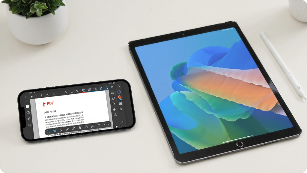 ��ɽPDF�ƶ���ʹ�ó���ʾ��ͼ���ֻ�������ʾPDF�༭���������Ա߷���ƽ����Ժʹ��رʣ��������࣬ǳɫ������ǿ�����豸Эͬ�칫�����������ɾ�������������