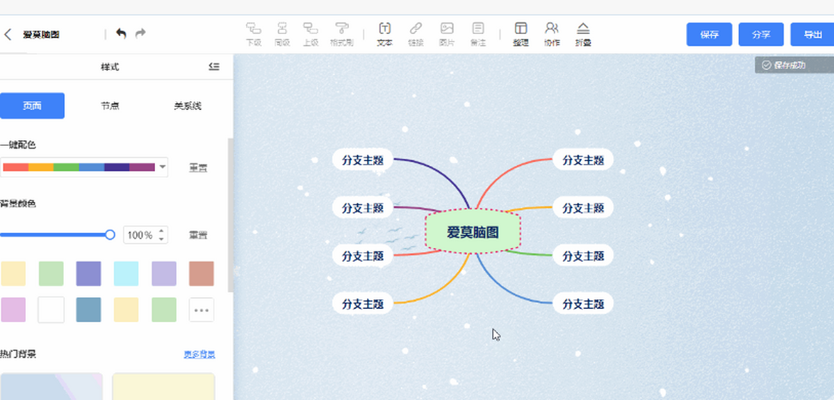 爱莫脑图 安卓版 操作界面