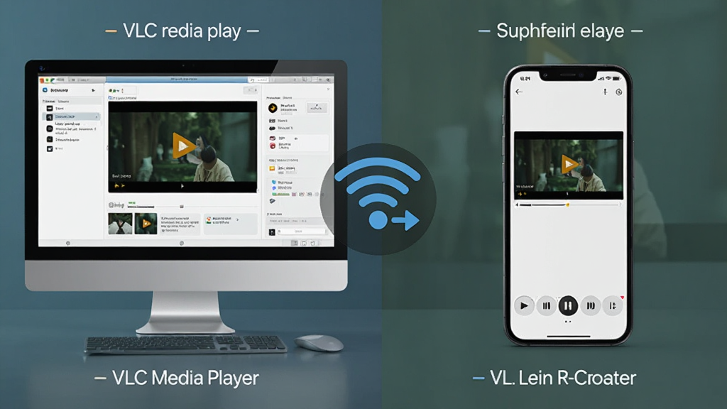 VLC Media Player���ֻ��������ͬ��������Ƶ�ĶԱ�ͼ������ǵ��Զ˽��棬�Ҳ����ֻ��˽��棬�м�������Ͷ��ͼ�����ӣ��������ҶԳƣ�����ִ���࣬ϸ��չʾ��ƽ̨���ܣ���������