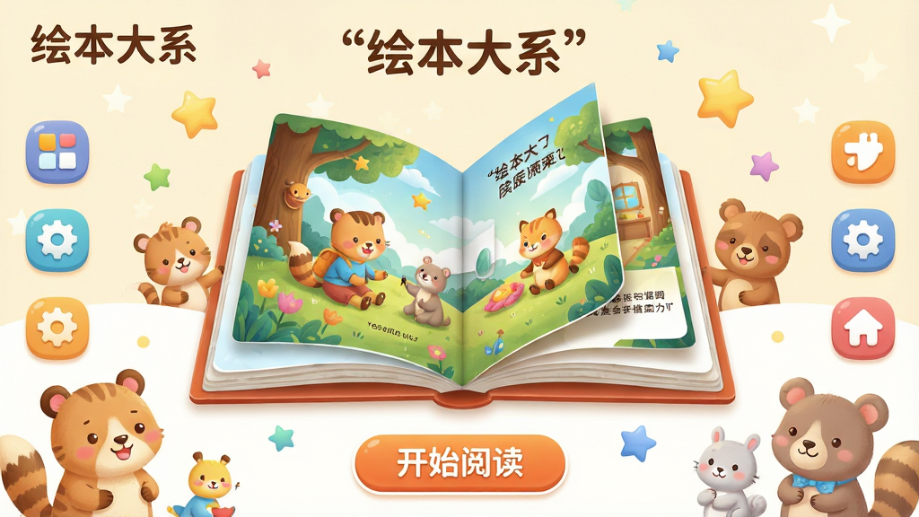 ���壺�汾��ϵӦ�ý���չʾ������������һ���򿪵�����汾�������о����Ķ�ͯ�廭���³��������ܻ����ſɰ���С����Ϳ�ͨԪ�ء����֣��Ի汾Ϊ���ģ��������������Ź���ͼ�꣬�Ϸ���ʾӦ�����ơ��汾��ϵ�����·��С���ʼ�Ķ�����ť���Ű棺�������죬���η�����ͻ���Ķ����⡣�����ܰ�ɰ��Ŀ�ͨ�廭�磬ɫ��������͡�ϸ�ڣ��汾ҳ���з�ҳ����Ч����С���ǵ�׺���������ʸ��壬�ɾ��޶���Ԫ�أ����ִ����š�