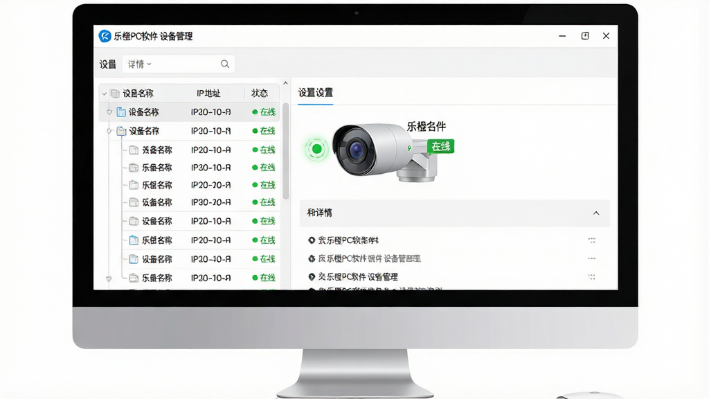 ���壺������Ļ��ʾ�ֳ�PC�������豸����ҳ�棬���豸�б���������塣���֣����Ϊ�豸�����б����Ҳ�Ϊѡ���豸�����������ѡ��Ű棺�б�������豸���ơ�IP��ַ������״̬ͼ�ꡣ��񣺼������磬ǳ�ұ�����ϸ�ڣ�һ̨����������Ա���ʾ�����ߡ���ɫ��ǩ�����ʣ����壬�ɾ����޶���Ԫ�أ�ҳ�涥����ʾ���ֳ�PC���� �豸��������