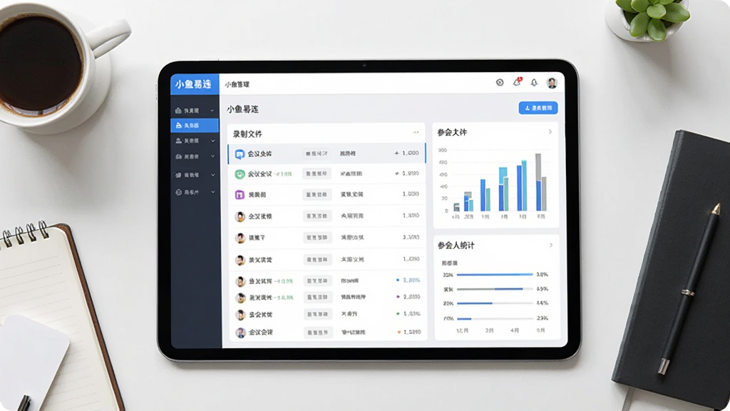 ����Ϊƽ����Ժ������棬��ʾ��С����������̨����ҳ�棬���������б���¼���ļ����λ���ͳ�Ƶ�ͼ��������ڷſ��ȱ��ͱʼǱ��������ӽǣ�������ˬ����������Լ�������������޶���Ԫ��
