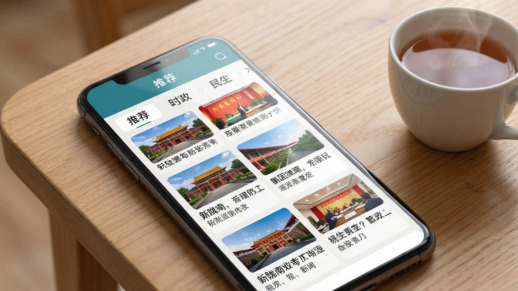 ���壺�ֻ���Ļ��չʾ����¤�ϡ�APP��������ѶƵ��ҳ�棬����������������ͼ�ͼ�Ҫ���⡣���֣��ֻ�б����ľ�������ϣ���Ļ���泯��ۿ��ߣ�����ɾ����࣬�Ա߷���һ��ð�������Ĳ衣�Ű棺��Ļ�Ϸ���ʾ���Ƽ����͡�ʱ����������������Ƶ����ǩ���·�Ϊͼ�Ĳ�ï�����ſ�Ƭ����ÿ�ſ�Ƭ��������ͼƬ���������ֱ��⡣���дʵ���ƽ��ϣ�������ͣ�ɫ����ů��ͻ�����ݵķḻ�Ժ��Ķ������ʸС�ϸ�ڣ�����ͼƬɫ�����������������ɶ�����Ļ������΢�Ĳ�������Ч�������ʣ��߷ֱ�����Ⱦ���ɾ����޶���Ԫ�ء�