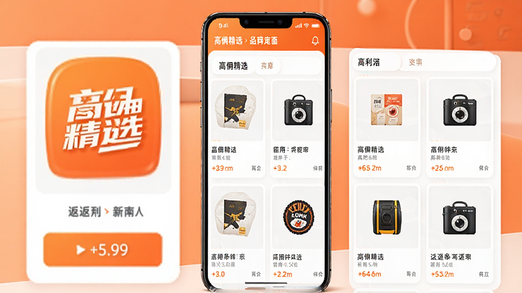 ��Ӷ��ѡAPP������չʾͼ���ֻ���Ļ��ʾ��Ʒ�б��ͷ������������ִ����ԳȰ�Ϊ��ɫ����������������Ʒ��Ƭ�������У����ʸɾ���ͻ����Ӷ��ѡƷ�����ƣ��޶���Ԫ��