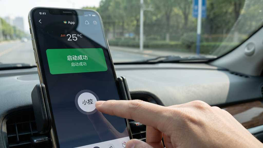 ͼ������Ϊһֻ�����ֻ���Ļ�ϵ����С�ء�APP�ڵ�Բ��������ť���ֻ��̶��ڳ���֧���ϣ�����Ϊ������ǰ���粣����Ұ�����ֲ��õ�һ�˳��ӽǣ��ֲ�����λ�ڻ������½ǣ��ֻ�����ռ��������Ӿ�����Ļ���С������ɹ�������ɫ��ʾ���복���¶���ֵ�����дʵ����Ӱ��Ȼ��ϸ�ڳ�����Ļ�������������������������������ɾ��޶���Ԫ�ء�