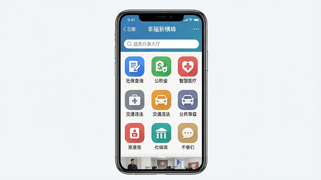 ͼƬ��ʾһ�������ֻ��������������棬Ӧ������Ϊ���Ҹ��º�塱����ǰҳ��Ϊ��������´�������ҳ�涥�����������·��ԾŹ�����ʽ���С��籣��ѯ�����������𡱡����ǻ�ҽ�ơ�������ͨΥ�����Ȱ������ͼ�ꡣ����������������ť�����Ŀ��ͼ��ɫ�ʷḻ������ΪAPP������Ƹ��񣬲��ֹ��������ʸɾ��������޶���Ԫ�ء�