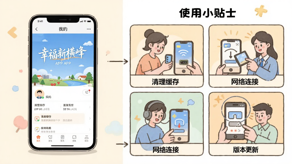 �廭���ʾ��ͼ���������Ϊһ���ֻ�����Ļ��ʾ���Ҹ��º�塱APP�ġ��ҵġ�ҳ�棬�Ҳ��������������û��������ⳡ�������������桢�������ӡ��汾���µȣ�����ע��ʹ��С��ʿ�����֡����岼�ַ�Ϊ���������֣��Ű���������������죬ɫ����ͣ����ʸɾ����޶���Ԫ�ء�