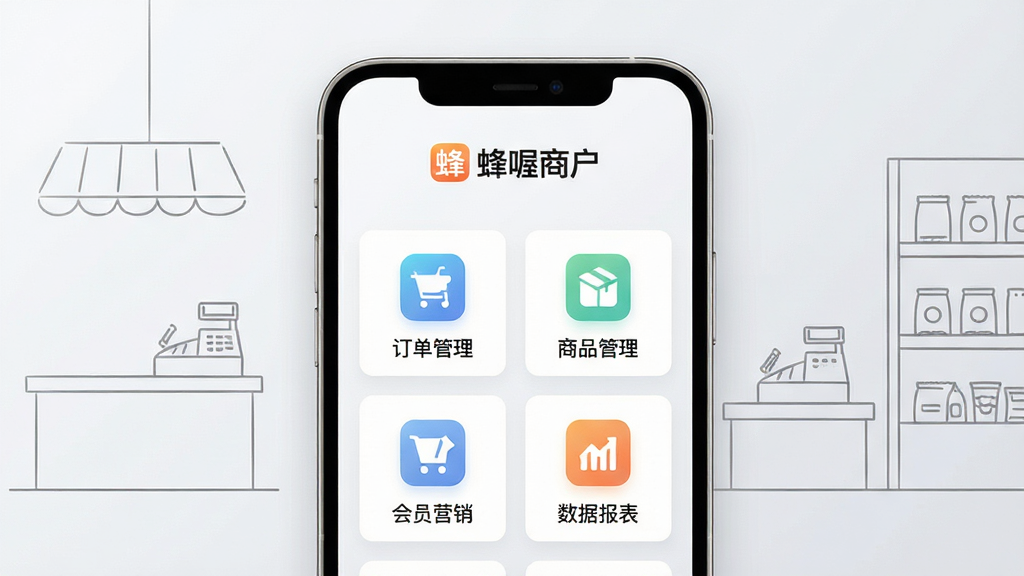 ��������չʾ�ֻ�Ӧ�ý��棬���涥����ʾ������̻���Ʒ�Ʊ�ʶ���·����ж�����������Ʒ��������ԱӪ�������ݱ����ĸ���Ҫ����ͼ�ꡣ����Ϊ���ɾ���ǳ�ҽ��䣬���ܵ�׺�����������յ��̵��̨������̨�����ܵ�Ԫ�ء����岼�����ع淶���Ű��������׳��㣬��ҵ�Ƽ����ϸ�ھ��£����ʸ��壬�޶���Ԫ��