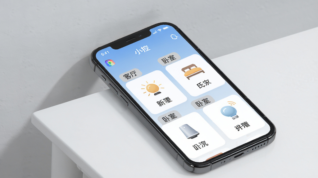 չʾ��С�ء�App���豸����������棬�ֻ���Ļ����ʾ���������������ҡ��ȷ����ǩ��ÿ����ǩ�������Ŷ�Ӧ���豸��Ƭ����Ƭ�����豸ͼ�������ƣ�����Ϊ����ǳ��ɫǽ�棬�ֻ�б���������ϣ�����ɾ�������ͻ���������棬�����������޶���Ԫ��