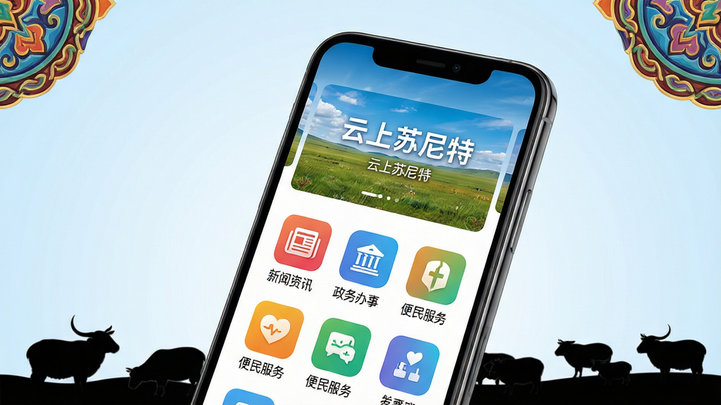 ��������Ϊһ�������ֻ���Ļ��д����Ļ��������ʾ�����������ء�App����ҳ���棬���涥���в�ԭ�����챳���ĺ�����·������š�������Ѷ������������¡�����������񡱵Ȳ�ɫͼ�ꡣ�ֻ���Χ��׺���ɹ��崫ͳ����Ԫ�غ���Ⱥ��Ӱ�����岼�����ֻ�Ϊ���ģ��������ף�����Ϊ����ɫ���䡣�Ű���þ��й�ͼ���ֻ���΢��б����ǿ���С����дʵ�Ҹ����ִ��Ƽ��У�ϸ����ͻ����ĻUI�������Ⱥ;��¸У����ʸ��壬�ɾ��޶���Ԫ�ء�