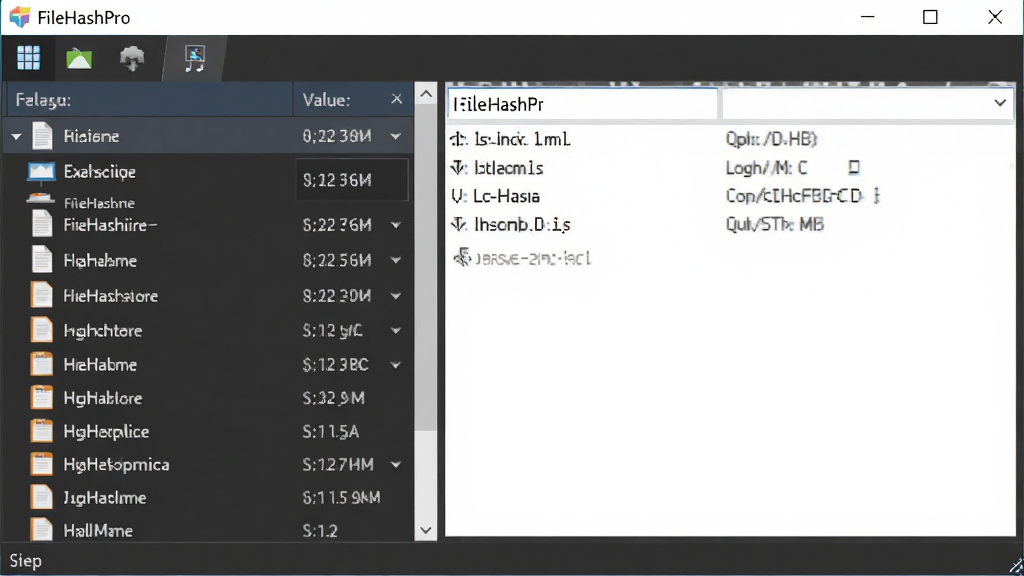 FileHashPro �������ͼ����ʾ�������� FileHashPro��������ɫ������������ļ��б����Ҳ��ϣֵ������򣬽���ɾ��������ִ���ƽ����Ʒ�񣬸��廭�ʣ��޶���Ԫ��