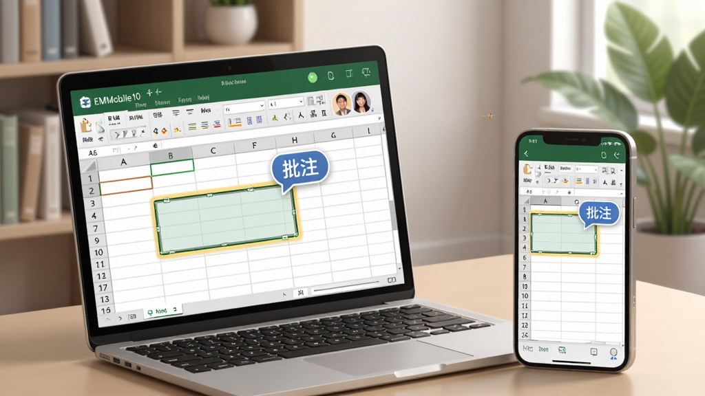 һ������EMobile10�ĵ�Эͬ�����Ĳ廭������Ϊ�ʼǱ����Ժ��ֻ���Ļͬʱ��ʾͬһ��Excel���񣬱������򱻸�����ѡ�в����С���ע�����ݣ�����Ϊ�������ֲ�İ칫�ҽ��䣬�������壬���дʵ��ϸ�ڰ���ͬ��״̬ͼ��Ͷ���ͷ�񣬻�����͸ɾ�