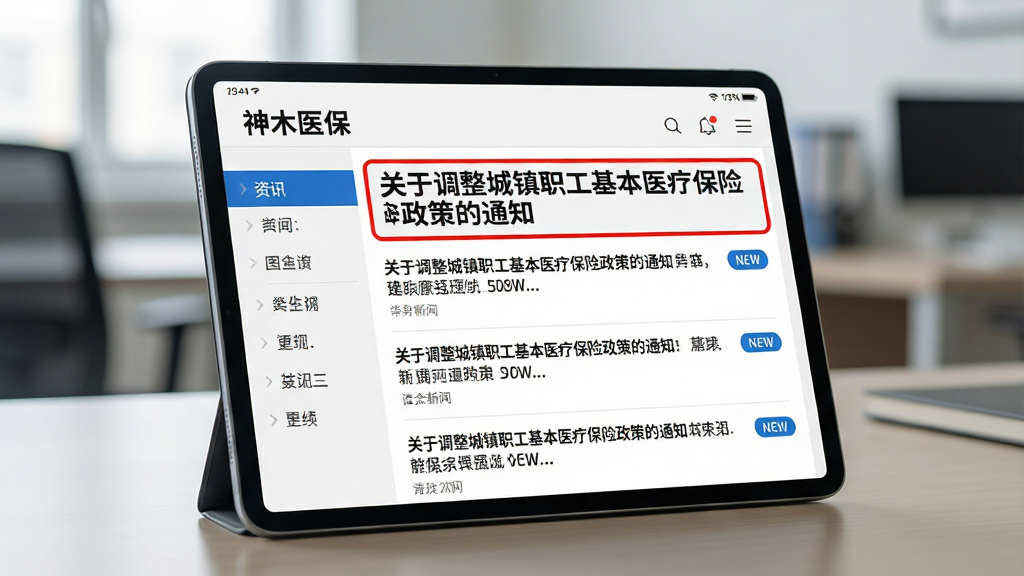 ���壺һ��ƽ�����б���������ϣ���Ļ����ʾ����ľҽ����APP��������Ѷҳ�棬ҳ��ͷ������Ϊ�����ڵ�������ְ������ҽ�Ʊ������ߵ�֪ͨ���Ӻ��ͻ�������֣�ƽ�����ռ�ݻ������壬�������黯�İ칫�ҳ������Ű棺ҳ���ʽ���������Ϊ���������Ҳ�Ϊ�����б������дʵ��񣬹�����͡�ϸ�ڣ���Ļ�ϵ����������ɶ��������б��������ɫ��NEW��С��ǩ�����ʣ�4K����ϸ�ڣ��ɾ����޶���Ԫ�ء�