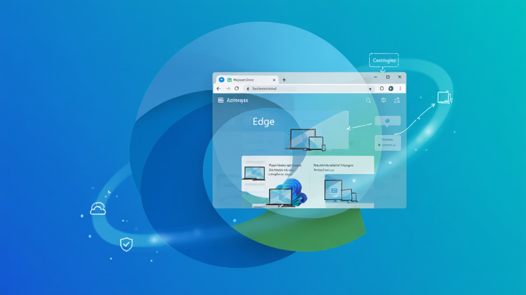 Microsoft Edge ��������Ӿ�ͼ������Ϊ��ɫ����ɫ���䱳���µ� Edge ��־�������˻�ͼ�꣬����λ������������͸������չʾ�±�ǩҳ�����ּ���ִ����Ű�ͻ��������ٶȸУ����Ƽ��б�ƽ���廭��ϸ�ڰ������豸ͬ��ʾ�������������߹�Ч�����ʸ���ɾ����޶���Ԫ��