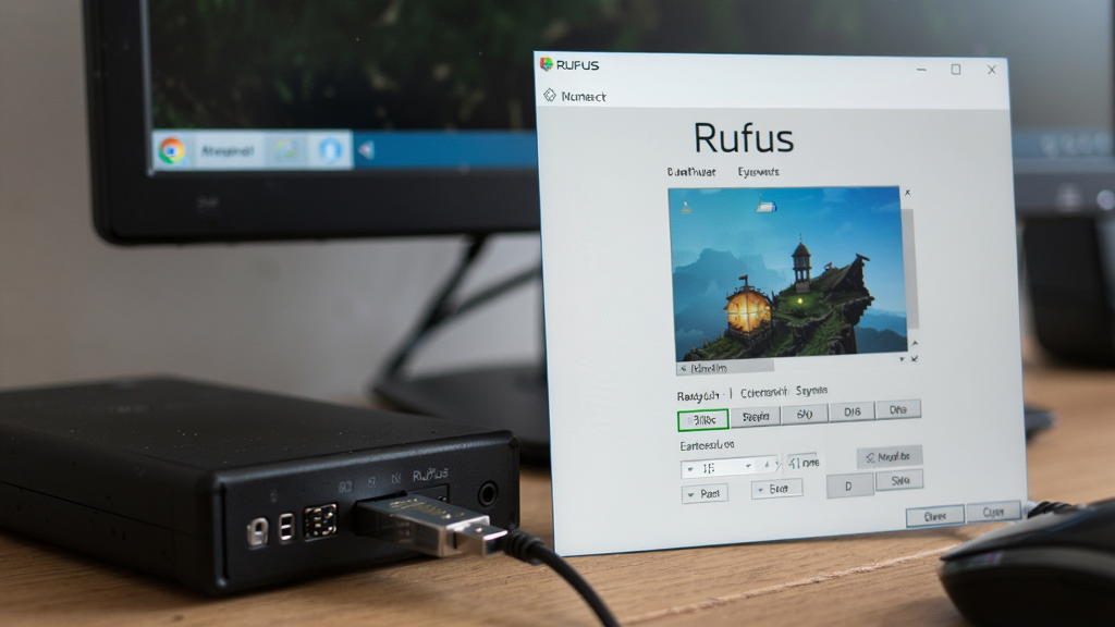 ���壺Rufus����������PC�ϵ�ʹ�ó�����д�����֣�������Ļ��U�������ɼ����Ű棺ͻ���������档���дʵ��Ӱ���ϸ�ڣ���Ļ��ʾRufus���棬U�̲��������ϡ����ʣ����塢�ɾ����޶���Ԫ�ء�