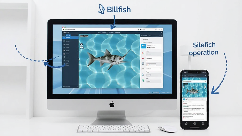 չʾBillfish����ʹ�ý̳̣�������Ļ�����������棬ͬʱ���ֻ���Ļ��ʾ��ҳ����棬������࣬�в�������ָʾ��ͷ��������������������Ϊ