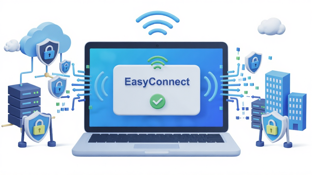һ���ִ����񳡾���3D��Ⱦͼ�������ǱʼǱ�������Ļ����ʾ��EasyConnect�����ӳɹ����棬��Χ�������Ʒ�������������ͼ������������������������Ե���Ϊ���ģ���������ֲ���ȫ������칫��¥��Ӱ���Ű�ɾ����ף�����ƽ����ϿƼ�����ɫ���䣬ϸ�ڰ��������źŲ�������ɫ�Թ������ʸ��壬�ɾ��޶���Ԫ��
