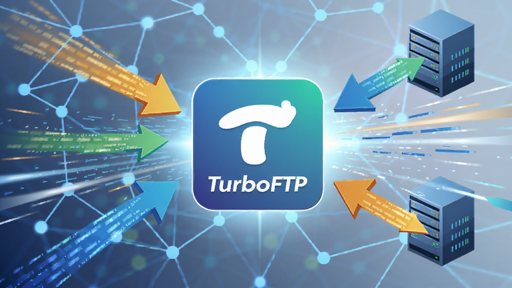 һ�Ŷ�̬����ͼ��չ��TurboFTP�����Ķ��̴߳��似��������������TurboFTP��ͼ�꣬��Χ���ƶ����������ͷͬʱָ�������������Ϊ����ڵ���ٶ��ߣ����Ƽ���ǿ��ɫ�������������������ɾ��޶���Ԫ��