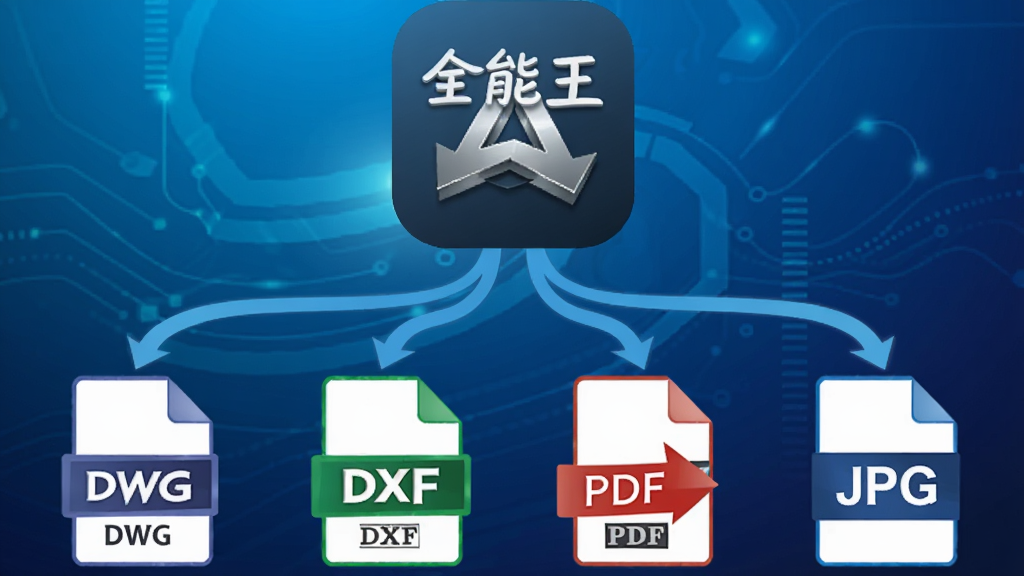 һ�Ÿ���ͼ�������Ϸ�չʾȫ����CAD�༭����ͼ�꣬�·�����չʾDWG��DXF��PDF��JPG�����ļ���ʽ��ͼ�꣬�м���������������ͷ���ӣ�����Ϊ������ɫ�Ƽ���ɫ�����������������־��⡣