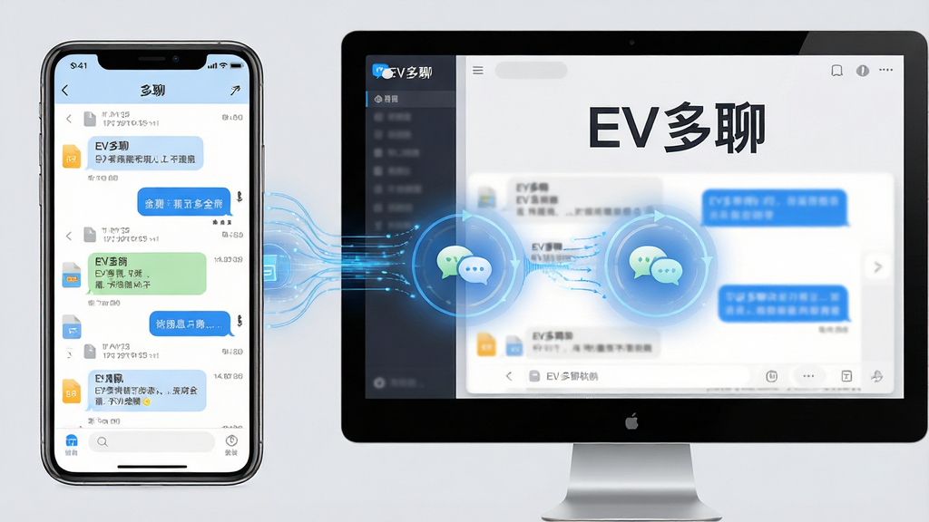 ���壺EV���������ڶ��豸��ͬ����Ϣ�Ľ���չʾ�����Ϊ�ֻ��˶Ի��б����Ҳ�Ϊ���Զ˴󴰿ڣ��в���ʾͬ�����������֣����÷�����ͼ�������豸��ռһ�룬�м��������������������ӡ��Ű棺���Զ���ʾ��EV���ġ�����⣬�ֻ�����ʾ��Ϣ�б������дʵ���ƽ��ϣ�UI����ִ�������ǳ�ң�ͻ����ɫ��������ϸ�ڣ���Ϣ���ݡ��ļ�ͼ�ꡢʱ��������ɼ������ʣ��������ȣ��ɾ��޶���Ԫ�ء�