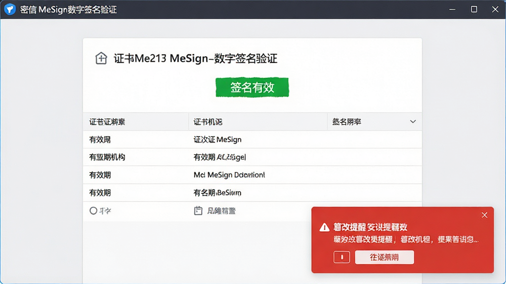 ���壺����MeSign����ǩ����֤���棬��ʾ֤������͡�ǩ����Ч����ɫ��ʶ�����֣�֤����Ϣ������У��Ϸ�Ϊ�������������Ű棺����չʾ֤��䷢��������Ч�ڵȣ���񣺼�Լ����磬ǳ�ұ�����ϸ�ڣ���ɫ���洰�ڱ�ʾ�۸����ѣ����ʣ����塢�ɾ����޶���Ԫ��