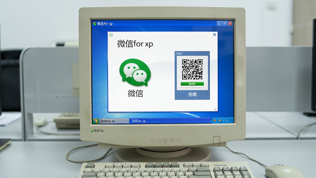 ���壺һ̨����Windows XPϵͳ����ʽ̨ʽ���ԣ���Ļ����������ʾ΢��for xp�ĵ�¼���棬�����д�����ɫ��΢�š�ͼ�����ά���¼�򡣲��֣�������Ļռ�ݻ������ģ���Χ���ף���Ļ�·�����һ���Ͽ��������̣���ʾ�����������Ű棺��Ļ����Ϊ���Ӿ�������Ϊǳ��ɫ�칫�����޶���������дʵ��񣬹�����ͣ�ɫ�ʻ�ԭ��ʵ����Ļ�������������ɶ����������΢��for xp��������ϸ�ڣ���Ļ������Ȼ����ά��ͼ�������ɱ棬����Ԫ�ر�����ʵ�����ʣ����壬�ɾ����޶���Ԫ�ء�