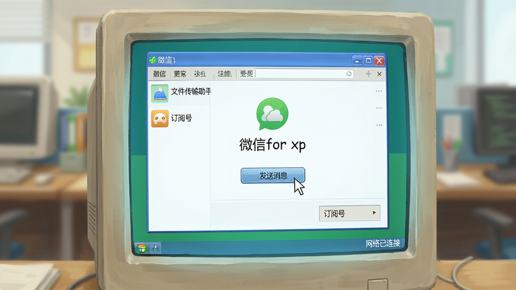 ���壺һ̨��ʽ������Ļ��ʾ΢��for xp��¼�ɹ���Ľ��棬�����б����С��ļ��������֡��͡����ĺš���Ŀ�����֣���Ļռ�������棬��Χ���黯�İ칫�������Ű棺�����ͼ��ʽ����Ϊ�˺Ϲ棬�ɻ���Ϊ�廭��񣬰�����΢��for xp�����������дʵ�廭���ɫ��������������Ļ������͡�ϸ�ڣ����ָ�������ڡ�������Ϣ����ť�ϣ��������½���ʾ�����������ӡ������ʣ����壬�ɾ����޶���Ԫ�ء�