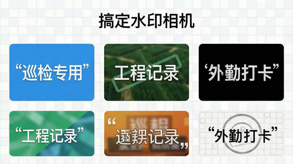 ���壺���ˮӡģ���չʾ���棬��������ʽ���֣�ÿ��ģ������ͼ���в�ͬ��ˮӡ��ʽ���硰Ѳ��ר�á������̼�¼�������ڴ򿨡�������Ϊ������ơ����֣������࣬ģ���������У��Ϸ��С��㶨ˮӡ������������Ű棺����ͼ��Сһ�£������������ֱ�ǩ��������񣺱�ƽ��UI���ɫ�����죬����ɾ���ϸ�ڣ�ģ�������ּ����ţ��硰���̼�¼������Ե���������ʣ��������ɾ����޶���Ԫ�ء�
