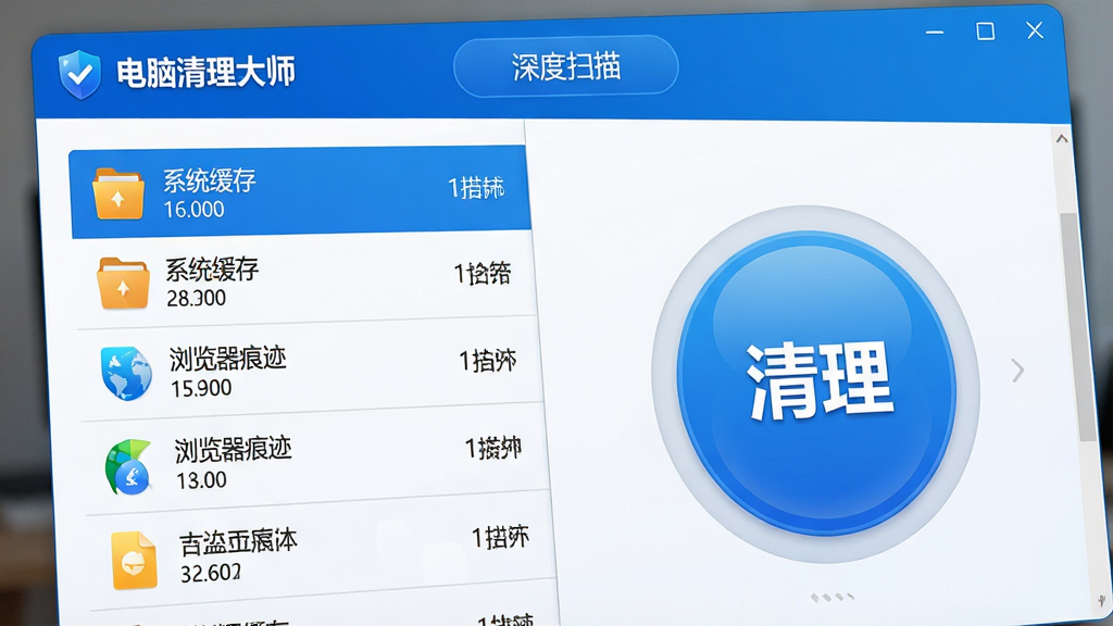 ���壺������Ļ��ͼ���Ļ��棬չʾ������������ʦ����ɨ�������棬�Ϸ��С����ɨ�衱��ť�����֣����Ϊ�ļ������б����硰ϵͳ���桱����������ۼ������Ҳ�Ϊ�޴��Բ��������ť���Ű棺��Ϣ�㼶�������б����������дʵUI������͸�ӽǶ���΢��б��ϸ�ڣ�ÿ���ļ������Զ��в�ɫͼ����ļ���С���֣�����ɫ��Ϊ������䣬���ʣ��������ȣ��ɾ����ࡣ