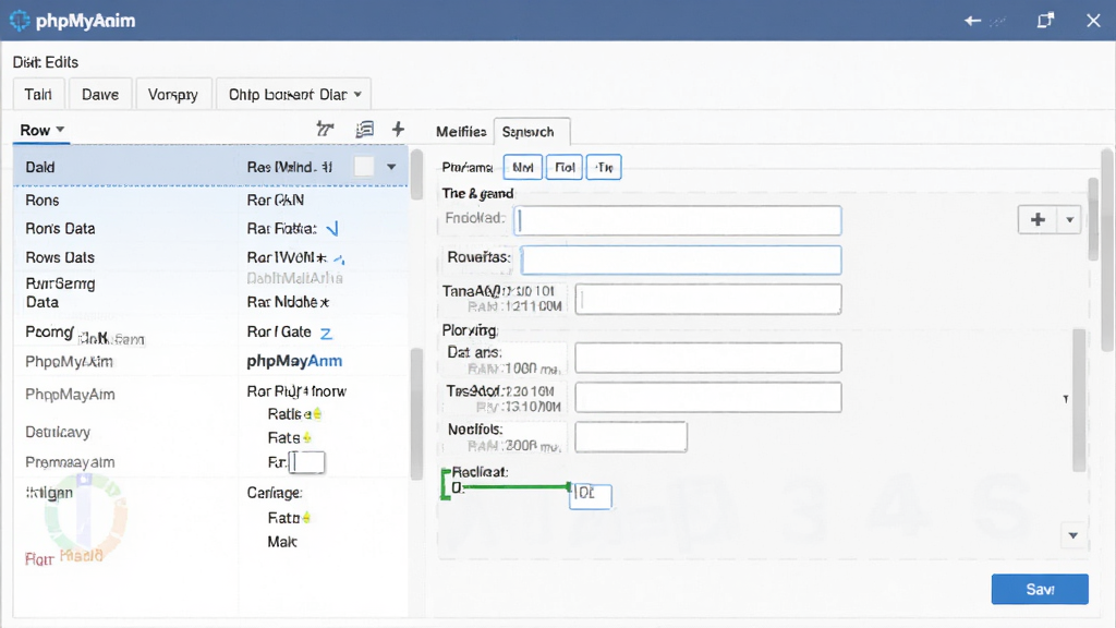 phpMyAdmin���ݱ��༭���棬չʾ�������������޸ı����������ֶ������ͱ��水ť�������Ѻã�����������ͻ������Ԫ�أ����ʸɾ����޶���Ԫ��