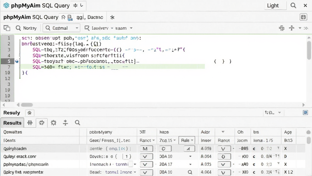 phpMyAdmin SQL ��ѯҳ�棬�༭������ʾ��ɫ������ SQL ��䣬�·�Ϊ��ѯ������񣬲���������רҵ��ǿ�������������޶���Ԫ��