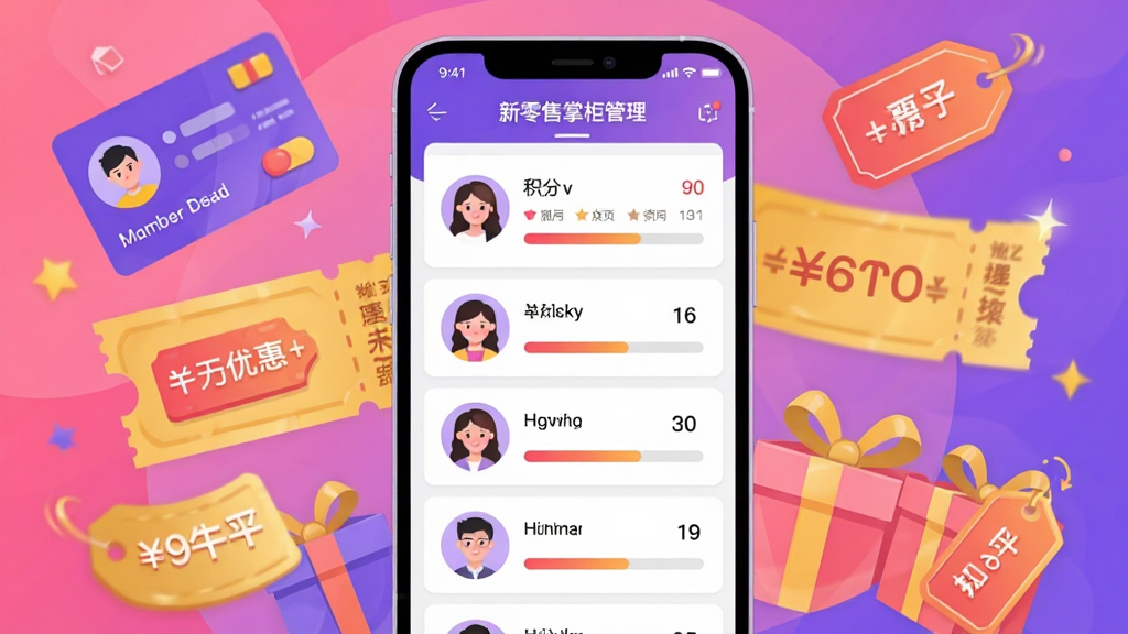 ����Ϊ�������ƹ��Ա�������棬��Ļ��չʾ��Աͷ���б���������ȼ���Ϣ�����������Ż�ȯ����Ʒ�е�Ӫ��Ԫ�ء����ֲ��û���ʽ��ͼ���ֻ����У�����Ʈ���Ż�Ա�����ۿ۱�ǩ�����Ϊ�����õı�ƽ�廭�磬ɫ�����죬�������ɫ�������ֻ�Ա���С�ϸ���ϣ���Ļ�еĻ�Ա��������ȼ������������ɼ������ʸɾ����޶���Ԫ�ء�