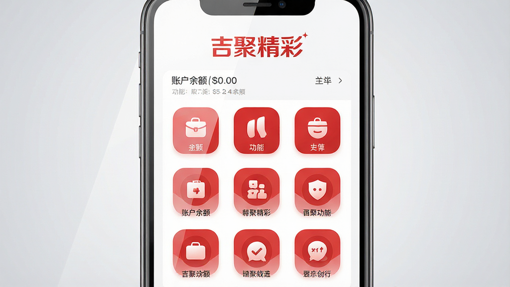 ���壺�ֻ���Ļ��չʾ�����۾��ʡ�APP�����棬����������ʾ�˻�������ͼ���б������֣��ֻ����У���Ļ����������ڣ��Ϸ��С����۾��ʡ�����Logo���Ű棺������þŹ��񲼾֣�Բ��ͼ���������롣����ִ���ƽ��UI��ƣ���ɫ��Ϊ��ɫ���ɫ���Ӿ���ˬ��ϸ�ڣ���Ļ������͹��ߣ�����Ϊǳ��ɫ���䣬ͻ���ֻ����塣���ʣ���������Ⱦ��ϸ�ڷḻ���ɾ��޶���Ԫ�ء�