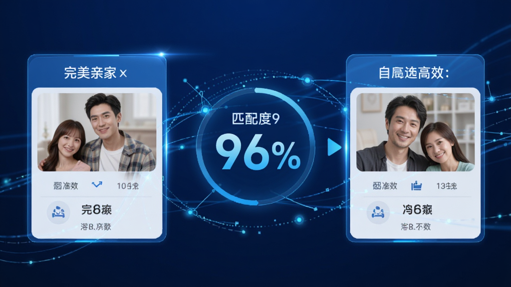 չʾ�����׼�APP����ƥ����棬����������ͥ������Ƭ�໥��ӳ���м��С�ƥ���96%����������������ɫΪ�����������ж�̬�������������Ƽ��У�����������ͻ����׼��Ч���޶���Ԫ��
