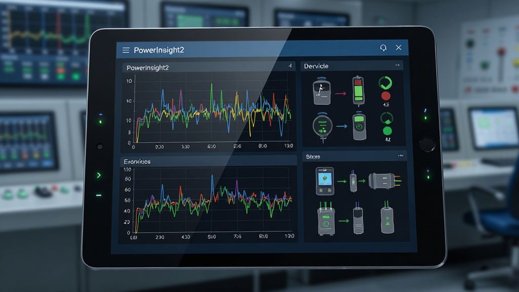 ��������ΪPowerInsight2������ƽ����������еĽ�����д����Ļ��ʾ��ɫ������������ͼ���豸״̬ʾ��ͼ�����ֲ��þ��й�ͼ��ƽ����΢��б������Ϊ�黯�ĵ��������һ������Ű����룬����ͼ��������ע��PowerInsight2�����������дʵ�Ҿ��пƼ��У�ϸ�ڰ�����Ļ���⡢����ָʾ�ơ����ʸ��壬�ɾ��޶���Ԫ�ء�