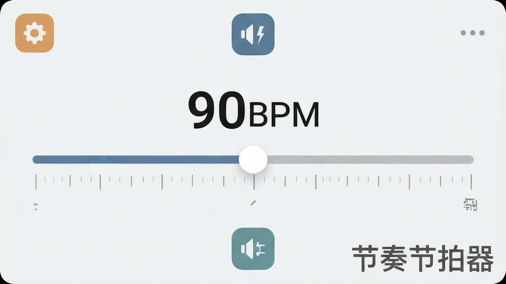 ���壺������������������Ľ������ý��棬��ʾ�����������֡�90BPM�����Լ������������������ˮӡ�����֣����������У������й���ͼ�ꡣ�Ű棺��η�����������������񣺼�Լ�ִ���ǳɫ������ϸ�ڣ����������п̶ȣ�����ɫ��Э�����޶���Ԫ�ء����ʣ����壬�ɾ���