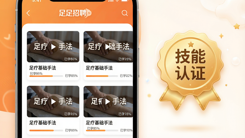 ���壺չʾ��������Ƹ��APP�ڵļ�����ѵҳ�棬���������Ƶ�γ̷��棬�����С����ƻ����ַ������������֣�������ֻ����棬�Ҳ�Ư���š�������֤����ɫ����ͼ�ꡣ�Ű棺�γ��Ժ���Ƭ���У�ÿ����Ƭ������ͼ������ͽ����������ѧϰ��ǿ������ů��ɫ���ɫ���䣬Ӫ�������Χ��ϸ�ڣ�����ͼ���в��Ű�ť����������ʾ����ѧ85%�������ʣ�4K���壬�޶���Ԫ�ء�