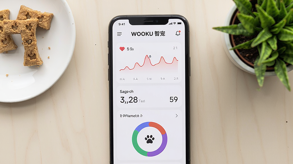 ��������Ϊ�����ֻ���Ļ��д����Ļ��ʾ��WOOKU�ǳ衱�Ľ��������棬�����������ߡ�����ͳ�ƺ�˯����������ͼ���ֻ�ƽ����ǳɫ���棬�Ա߰ڷų�����ʳ��һС����ֲ�����ֲ��ø��ĽǶȣ��ֻ���Ļ�������У��Ű��ࡣ���Ϊ�ִ���ƽ��UI�����ʵ�Ľ�ϣ�ϸ�ھ�׼�����ʸɾ��������޶���Ԫ��