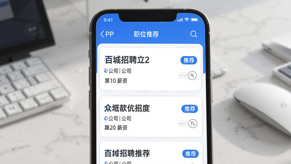 ���壺�ٳ���ƸAPP��ְλ�Ƽ����棬չʾ���ƥ���ְλ��Ƭ�����֣��ֻ�������У���Ƭʽ���У�������͡��Ű棺ְλ���ơ���˾��н����Ŀ���Ҳ��С��Ƽ�����ǩ�������ˬ����磬ɫ��������Ϊ�������ʣ����壬ϸ�ڷḻ���ɾ��޶���Ԫ�ء�