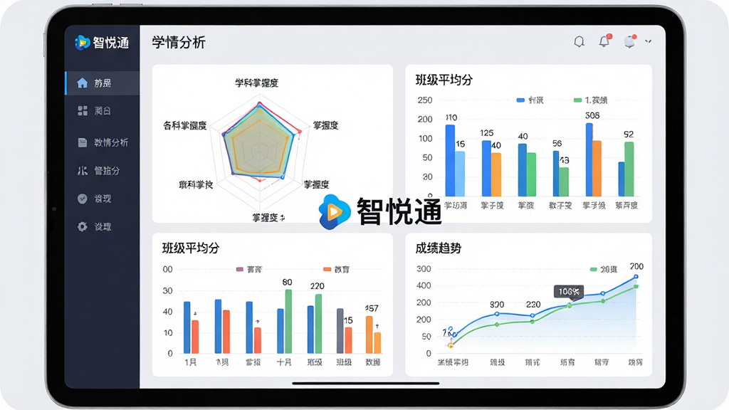 ���壺����ͨApp��ѧ�����������棬��Ļ��չʾ�״�ͼ����״ͼ�ͳɼ������ߣ������С�����ͨ����־�����֣�ƽ�����չʾ��ͼ�����ȷֲ��ڻ����У����Ϊ���ܵ��������Ű棺���ݿ��ӻ����ͼ��ɫ�����ޣ���ǩ����������ִ��Ƽ�����������ݽ�ϣ�����Ϊ����ɫ��ϸ�ڣ��״�ͼ��ʾ�������նȣ���״ͼ�ԱȰ༶ƽ���֣��������������ɼ������ʣ��߷ֱ��ʣ��ɾ����޶���Ԫ�ء�