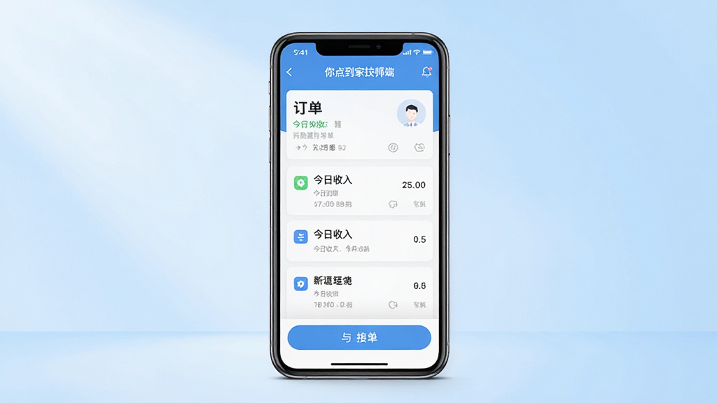ͼƬ����Ϊ��㵽�Ҽ�ʦ��APP��������չʾ������һ�������ֻ����й�ͼ����Ļ��������ʾ����㵽�Ҽ�ʦ�ˡ��Ķ����б�������������ӵ���ť��������ǳ��ɫ����Ϊ����������͹������������񣬽��沼�ָɾ���ˬ��ͼ�������������ɶ���ǰ���뱳����η��������ʸɾ����޶���Ԫ��