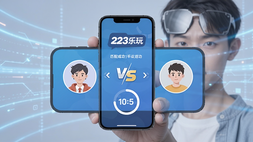 一位年轻人手持手机,屏幕中显示