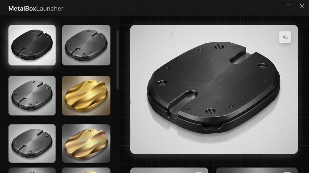 չʾ��MetalBoxLauncher�����������̵����ĸ�����Ⱦͼ����������Ŷ�������ʸ���������ͼ���Ҳ���Ԥ����ͼ������ĥɰ���ѽ�����ǹ��ɫ��˿������𽥲�ȷ�񣬱���Ϊ��ɫ���񣬽����Ű����࣬������ͣ�ͻ���������ʵĹ�����ϸ�����������ʸɾ����޶���Ԫ��