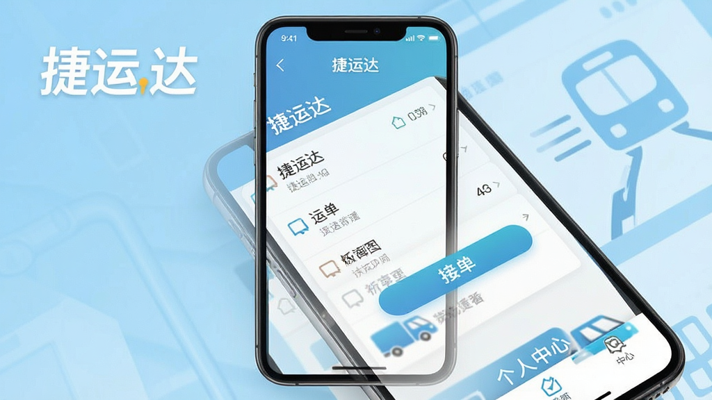 һ��չʾ���˴�APP�������ĸ����ֻ���ͼ���ֻ���Ļ��������ʾ�����˴�����棬�����˵��б����ӵ���ť���������ĵ�ģ�飬����Ϊǳ��ɫ�������⣬�����������������ʸɾ����޶���Ԫ�أ�ͻ���������ơ����˴���֡�