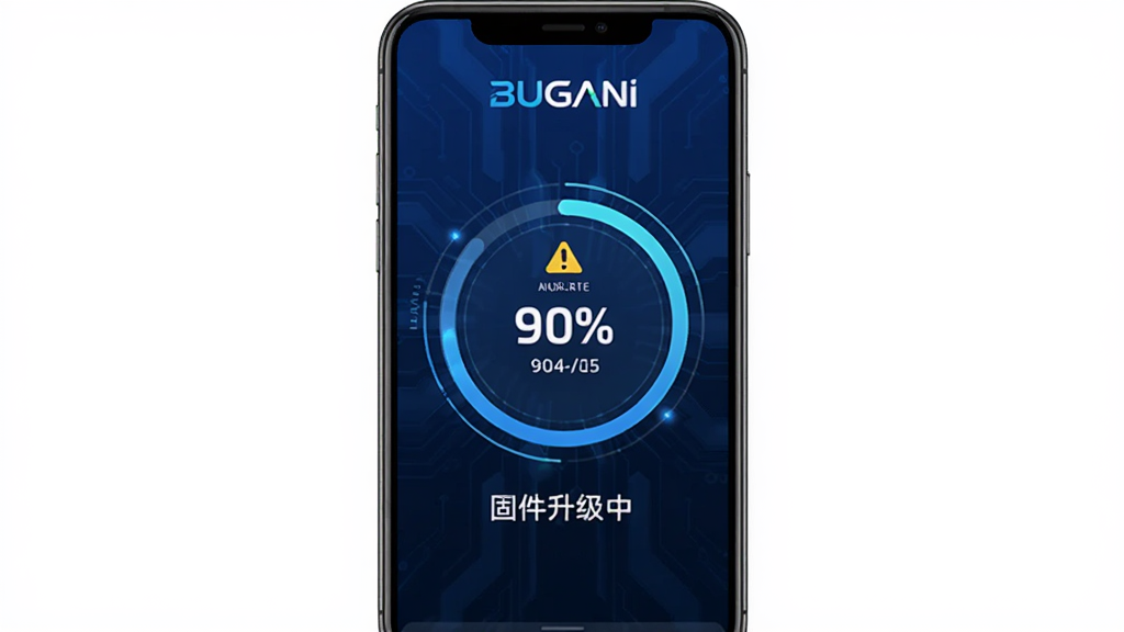 ��������Ϊ��BUGANi���̼��������������棬�ֻ�������ʾԲ�ν��Ȼ����·��С��̼������С�����������������������BUGANi��Logo�����Ƽ��У�ϸ�ڰ����ٷֱ������뾯ʾͼ�꣬���ʸɾ����޶���Ԫ�ء�