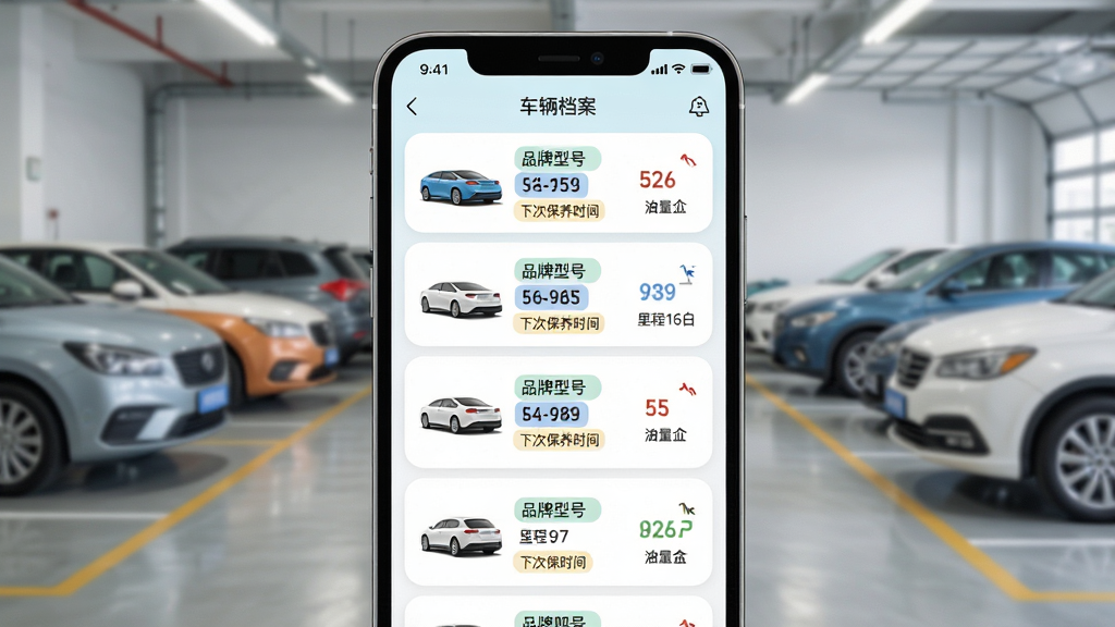 ��������Ϊ�ֻ�APP������ʾ���������б���ÿ����Ʒ���ͺš����ƺż��´α���ʱ���ñ�ǩ������ע������Ϊ���ⳡ������������ͣ�ڳ�λ�����ֲ����б�ʽ���������ǳɫ����ƬԲ����ƣ�ϸ�ڰ����������������ʾ�����ʸɾ��޶���Ԫ��